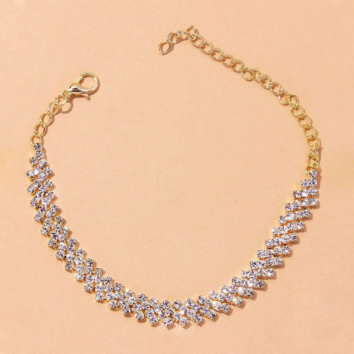 Crystal Face Chain Mask With Rhinestone Tassel Veil Headpiece